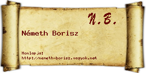 Németh Borisz névjegykártya
